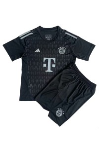 Bayern Munich Maalivahti Jalkapallovaatteet Lasten Vieraspeliasu 2023-24 Lyhythihainen (+ Lyhyet housut)